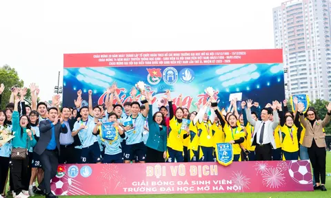 Kịch tính chung kết giải Bóng đá Sinh viên Đại học mở Hà Nội lần thứ 8