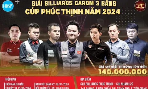 Giải Billiards Carom 3 Băng Cúp Phúc Thịnh Table 2024: Sân chơi đẳng cấp lần đầu được tổ chức ở Tiền Giang