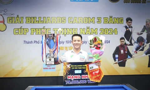 Trần Văn Ngân lên ngôi vô địch giải Billiards Carom 3 Băng Cúp Phúc Thịnh Table 2024