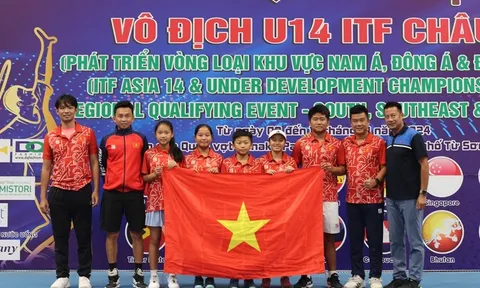 Giai đoạn 2 giải Quần vợt vô địch U14 châu Á 2024: Tiến Anh và Tuấn Phong thắng dễ