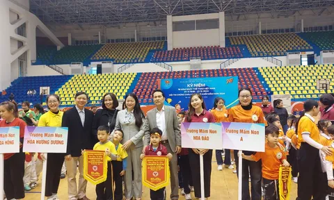 Trường Mầm non Tuổi Hoa giành giải nhất Hội thi ''Chúng cháu vui khỏe" khối mầm non quận Ba Đình năm 2024