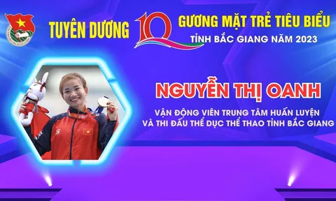 Nguyễn Thị Oanh được tuyên dương "Gương mặt trẻ tiêu biểu" tỉnh Bắc Giang năm 2023