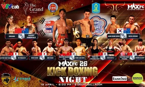 4 nhà vô địch SEA Games của Việt Nam dự sự kiện Kickboxing MAXFC 26