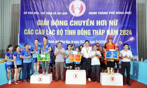Bế mạc giải Bóng chuyền hơi nữ các câu lạc bộ tỉnh Đồng Tháp năm 2024
