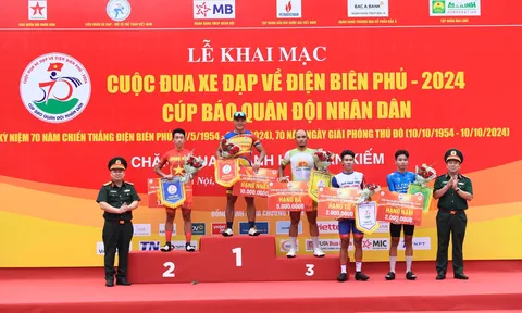 Trần Tuấn Kiệt tạm giữ Áo vàng và Áo xanh cuộc đua Xe đạp "Về Điện Biên Phủ - 2024, Cúp Báo Quân đội nhân dân"