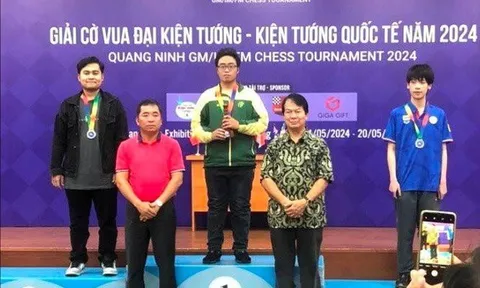 Giải cờ Vua Đại kiện tướng - Kiện tướng quốc tế Quảng Ninh 2024: Kỳ thủ Gia Phúc giành chuẩn Đại kiện tướng thứ hai