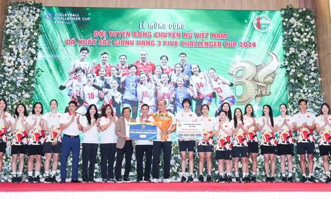 Bóng chuyền nữ Việt Nam nhận thưởng lớn sau tấm huy chương đồng FIVB Challenger Cup 2024