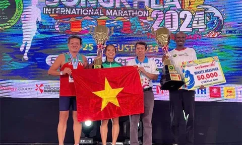 Hồng Lệ vô địch giải Marathon Songkhala - Thái Lan 2024