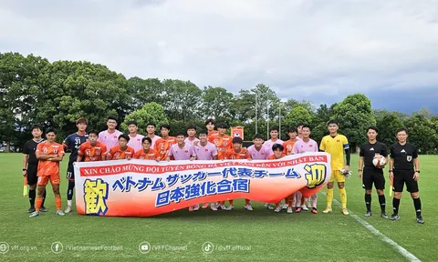 Đội tuyển U20 Việt Nam có trận đấu tập đầu tiên tại Nhật Bản