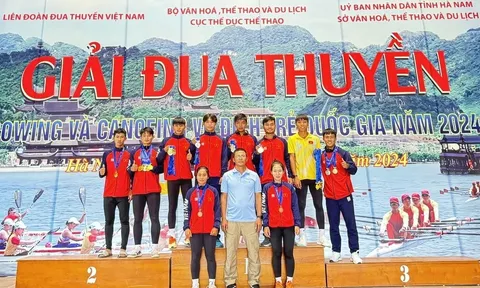 Giải Đua thuyền Rowing và Canoeing vô địch trẻ Quốc gia 2024: Hải Dương xếp hạng nhất toàn đoàn