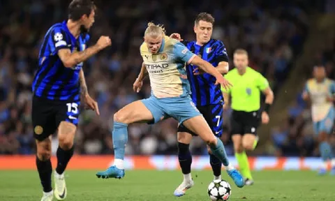 Erling Haaland "tịt ngòi", Man City bị Inter Milan cầm chân ở Champions League