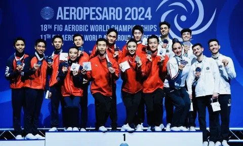 Giải vô địch Aerobic thế giới 2024: Việt Nam giành huy chương bạc đồng đội nhóm 5 người