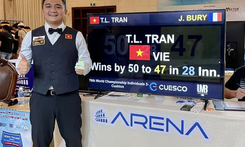 Cơ thủ Trần Thanh Lực vào tốp 10 Billiards thế giới