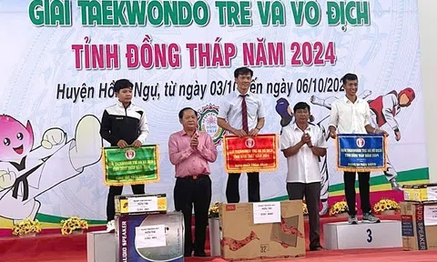 Huyện Tân Hồng nhất toàn đoàn giải Taekwondo trẻ và vô địch tỉnh Đồng Tháp năm 2024