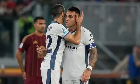 Vòng 8 Serie A 2024-2025: Lautaro Martinez giúp Inter đánh bại Roma ngay tại Olimpico