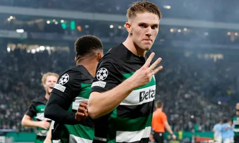 Tiền đạo Viktor Gyokeres của Sporting sánh vai với Aguero và Messi