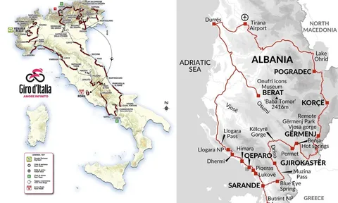 Lần đầu tiên trong lịch sử Giro d’Italia 2025 xuất phát tại Albania