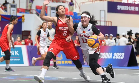 Cặp song sinh Thảo My - Thảo Vy tranh tài tại giải Bóng rổ châu Á FIBA 3x3 2025