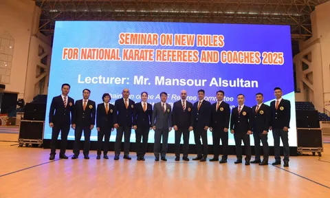 Khai mạc khóa tập huấn Luật mới và thi huấn luyện viên, trọng tài môn Karate năm 2025