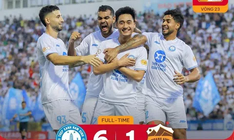 Nam Định tiến sát ngôi vô địch V.League 2024-2025