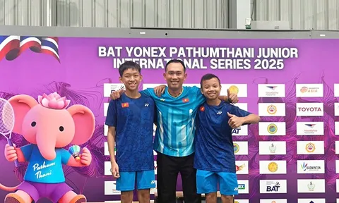 Giải Cầu lông U15 Thái Lan Mở rộng 2025: Nguyễn Tấn Nghĩa và Phạm Ngọc Minh vào chung kết đôi nam