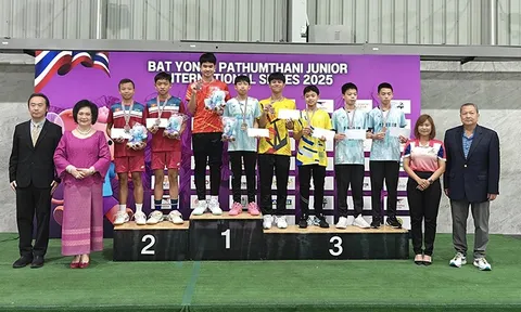 Giải Cầu lông U15 Thái Lan Mở rộng 2025: Tấn Nghĩa và Ngọc Minh giành huy chương bạc đôi nam