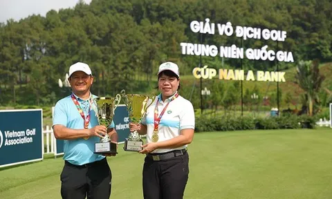 Hoàng Ngọc Quý và Ngô Thị An Trinh vô địch giải Golf Trung niên 2025