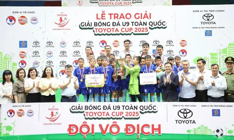 Giải Bóng đá U9 toàn quốc Toyota Cup 2025: U9 Việt Hùng Thanh Hóa lần đầu đăng quang ngôi vô địch