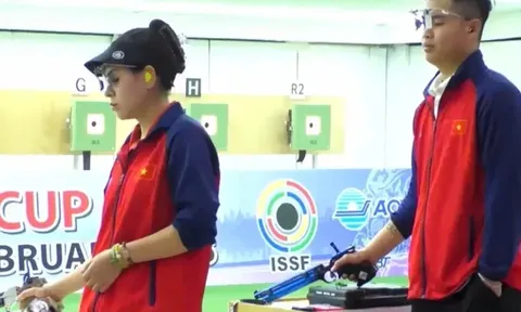 Giải ISSF World Cup 2025: Trịnh Thu Vinh và Phạm Quang Huy xếp hạng 5 nội dung 10m súng ngắn hơi đồng đội nam nữ