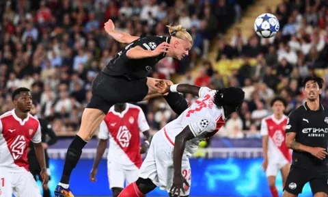 Haaland lập cú đúp trong ngày Man City đánh rơi điểm trước Monaco