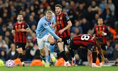 Erling Haaland lập cú đúp, Man City thắng Bournemouth