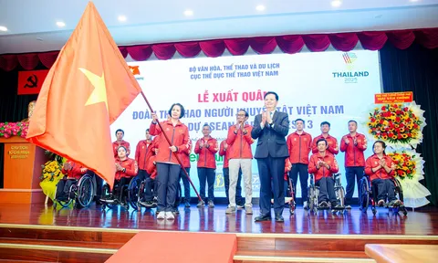 Chùm ảnh: Đoàn Thể thao Người khuyết tật Việt Nam xuất quân tham dự ASEAN Para Games 13