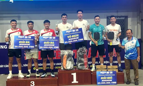 Đắc Tiến, Quốc Khánh lên ngôi vô địch đôi nam Giải Pickleball Cà Mau 2025