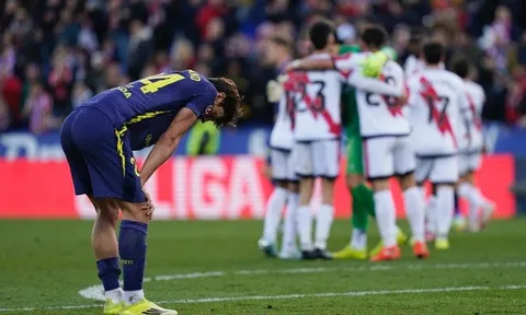 Atletico Madrid thảm bại trong chuyến làm khách Vallecano