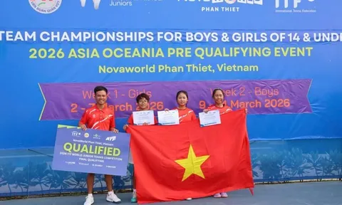 Tuyển quần vợt U14 nữ Việt Nam giành vé dự Giải vô địch trẻ thế giới 2026