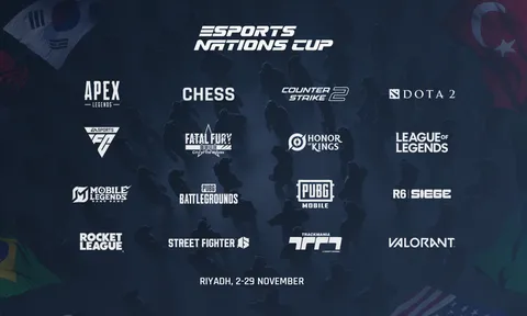 Esports Nations Cup 2026 công bố 16 môn thi đấu chính thức