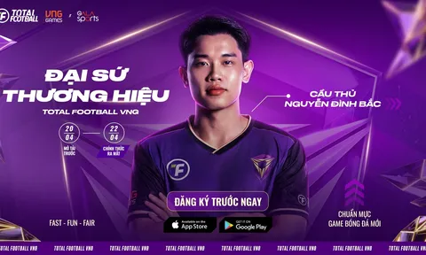 Cầu thủ Nguyễn Đình Bắc đóng vai trò Đại sứ thương hiệu game bóng đá di động Total Football VNG