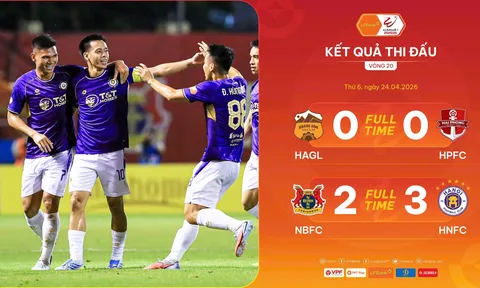 Vòng 20 V.League 2025-2026: Hà Nội FC gần sát tốp 3