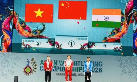 Lực sĩ Hoài Hương giành 2 huy chương bạc, 1 huy chương đồng Giải vô địch Cử tạ châu Á 2026