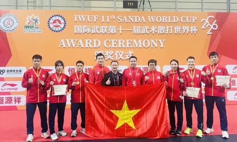 Đội tuyển wushu Việt Nam giành 3 huy chương vàng Cúp Tán thủ thế giới 2026