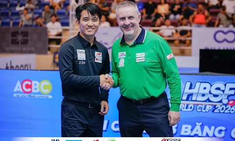 Chiêm Hồng Thái không thể tạo bất ngờ trước Frederic Caudron ở trận chung kết Billiards Carom 3 băng TP.HCM World Cup 2026