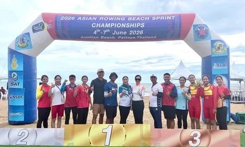 Giải vô địch Rowing biển châu Á 2026: Tuyển Việt Nam giành 2 huy chương vàng