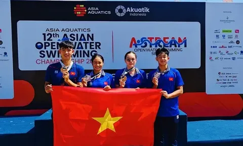 Đội tuyển Việt Nam giành huy chương đồng tiếp sức Giải vô địch Bơi mặt nước mở châu Á 2026