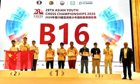 Giải vô địch cờ Vua trẻ châu Á 2026: Đội tuyển Việt Nam giành 6 huy chương vàng nội dung cờ Nhanh