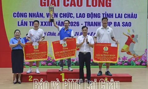 Bế mạc Giải cầu lông công nhân, viên chức, lao động tỉnh Lai Châu lần thứ XXIII năm 2026 