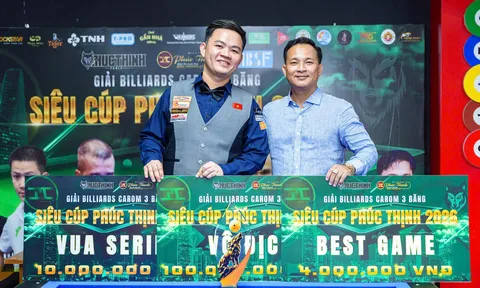 Bao Phương Vinh vô địch và lập hat-trick danh hiệu tại Giải Billiards Siêu Cúp Phúc Thịnh 2026