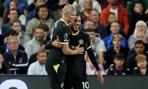 Haaland, Cherki cùng lập cú đúp, Man City thắng đậm Crystal Palace