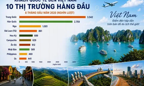 8 tháng đầu năm 2026, khách quốc tế đến Việt Nam bứt tốc, đạt gần 16 triệu lượt