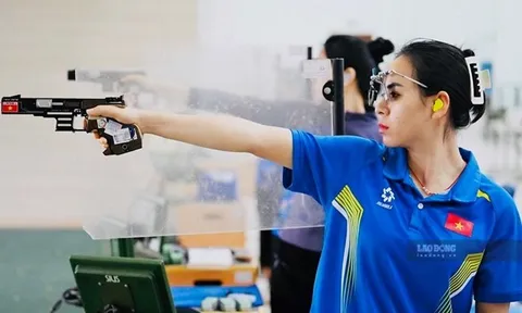Xạ thủ Trịnh Thu Vinh xếp hạng 22 thế giới nội dung 10m súng ngắn hơi