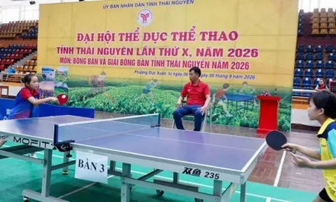 Hơn 170 vận động viên tranh tài môn Bóng bàn Đại hội Thể dục thể thao tỉnh Thái Nguyên lần thứ X